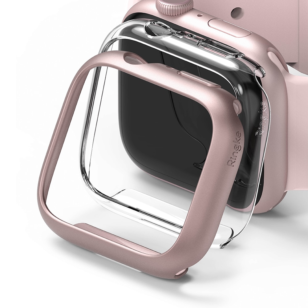 Slim Case (2-pack) Apple Watch 45mm Series 7 Pink & Clear