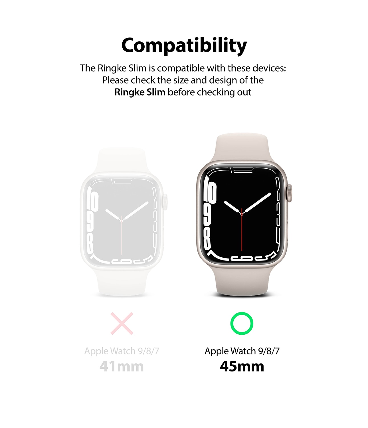 Slim Case (2-pack) Apple Watch 45mm Series 8 Pink & Clear