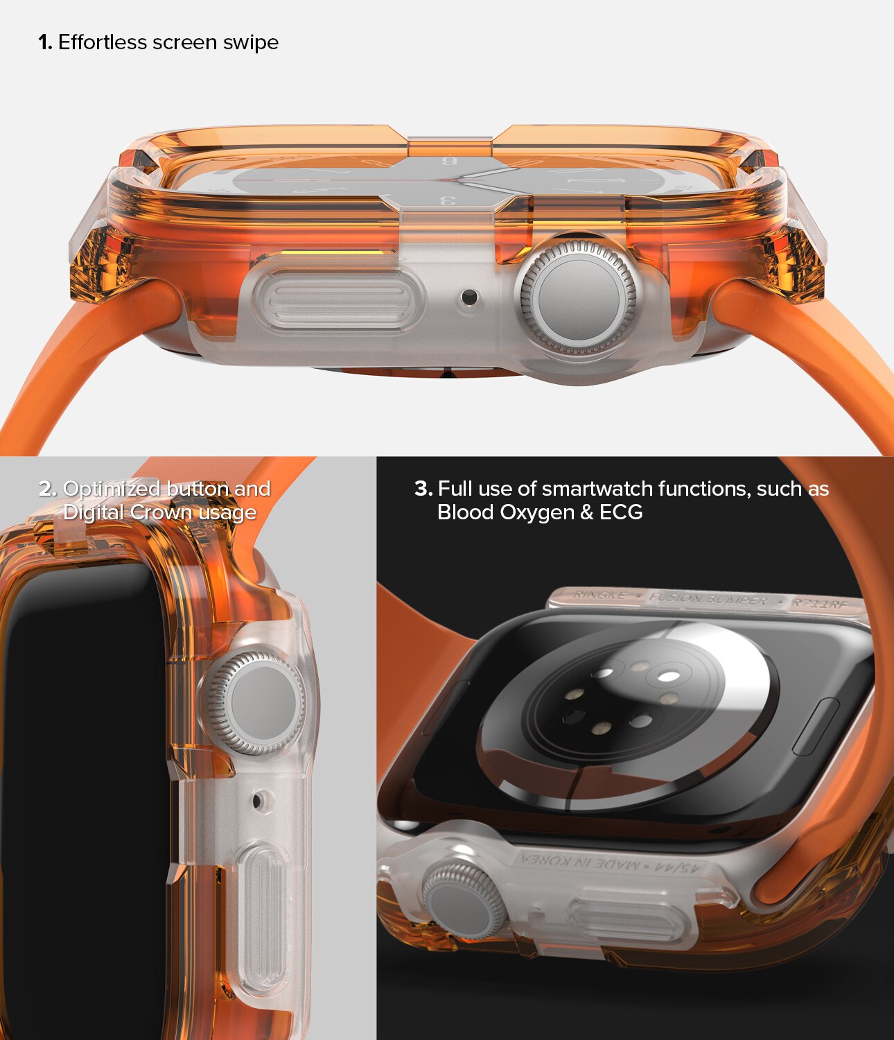 Fusion Bumper Apple Watch SE 44mm Neon Orange