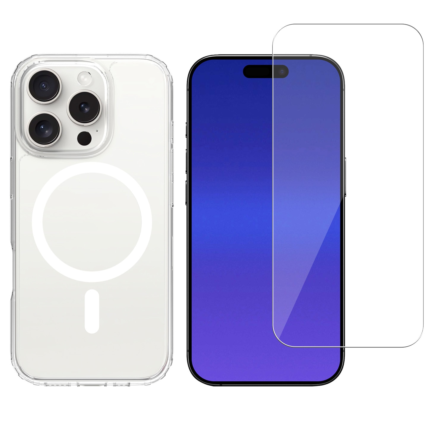 iPhone 16 ProSetti Hybridikuori MagSafe ja Näytönsuoja lasi