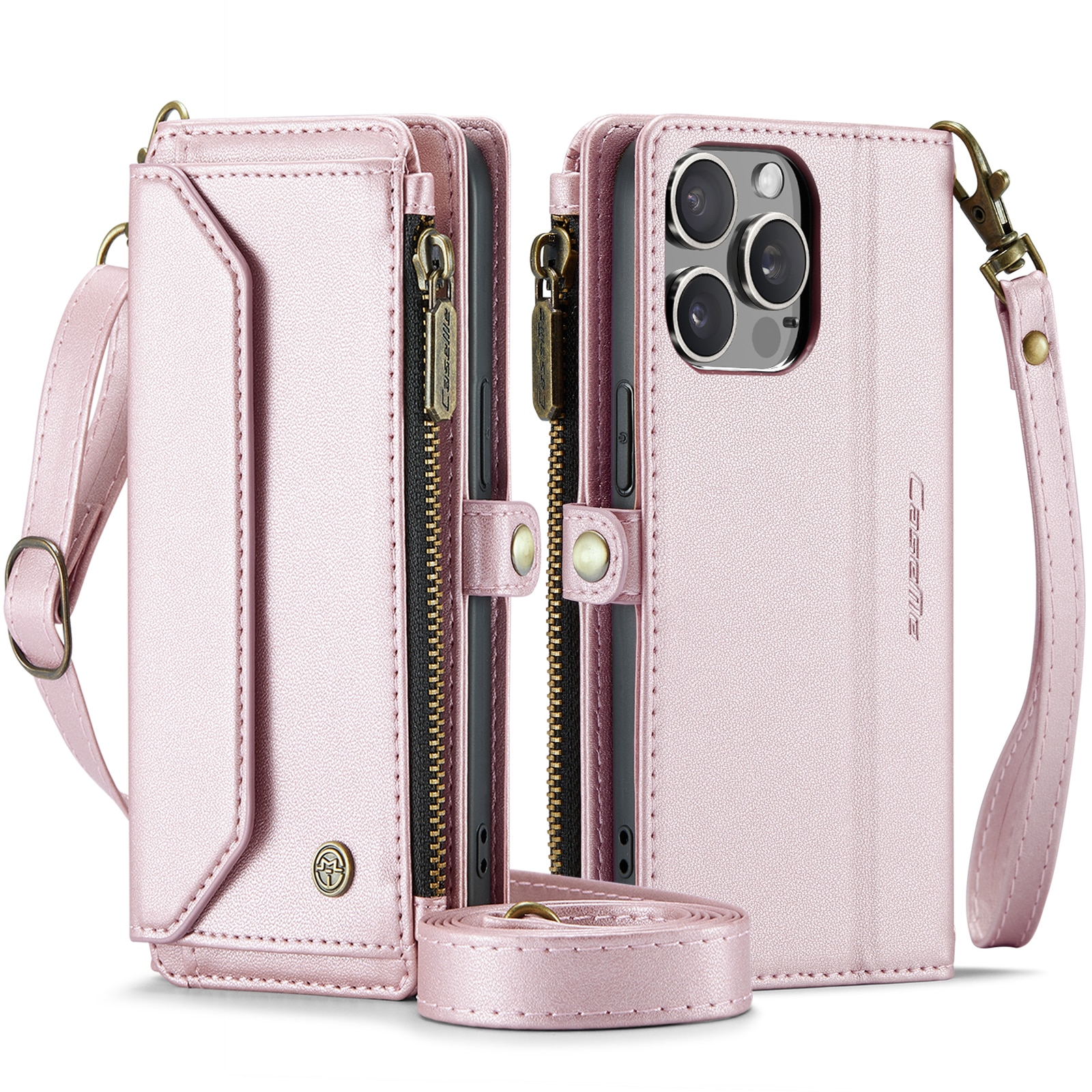 Lompakkolaukku iPhone 15 Pro vaaleanpunainen