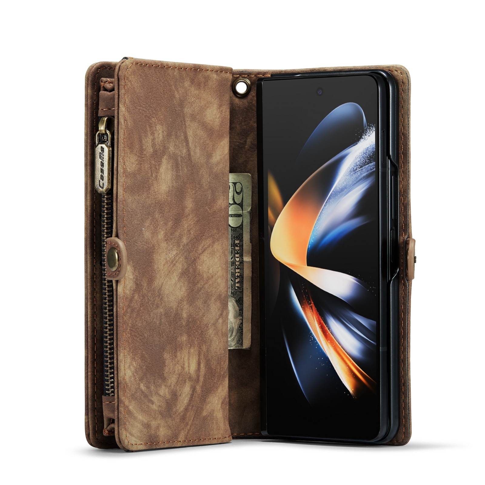 Multi-slot Suojakotelo Samsung Galaxy Z Fold 4 ruskea