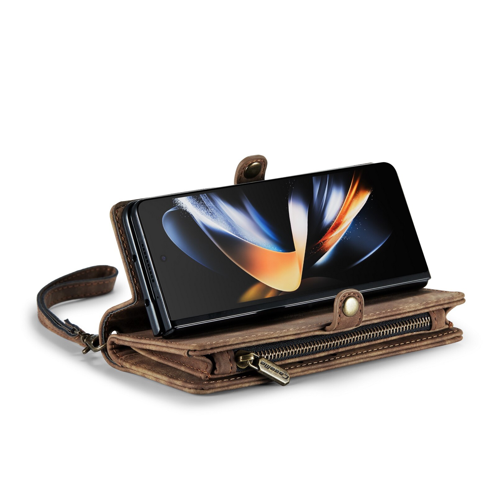 Multi-slot Suojakotelo Samsung Galaxy Z Fold 5 ruskea