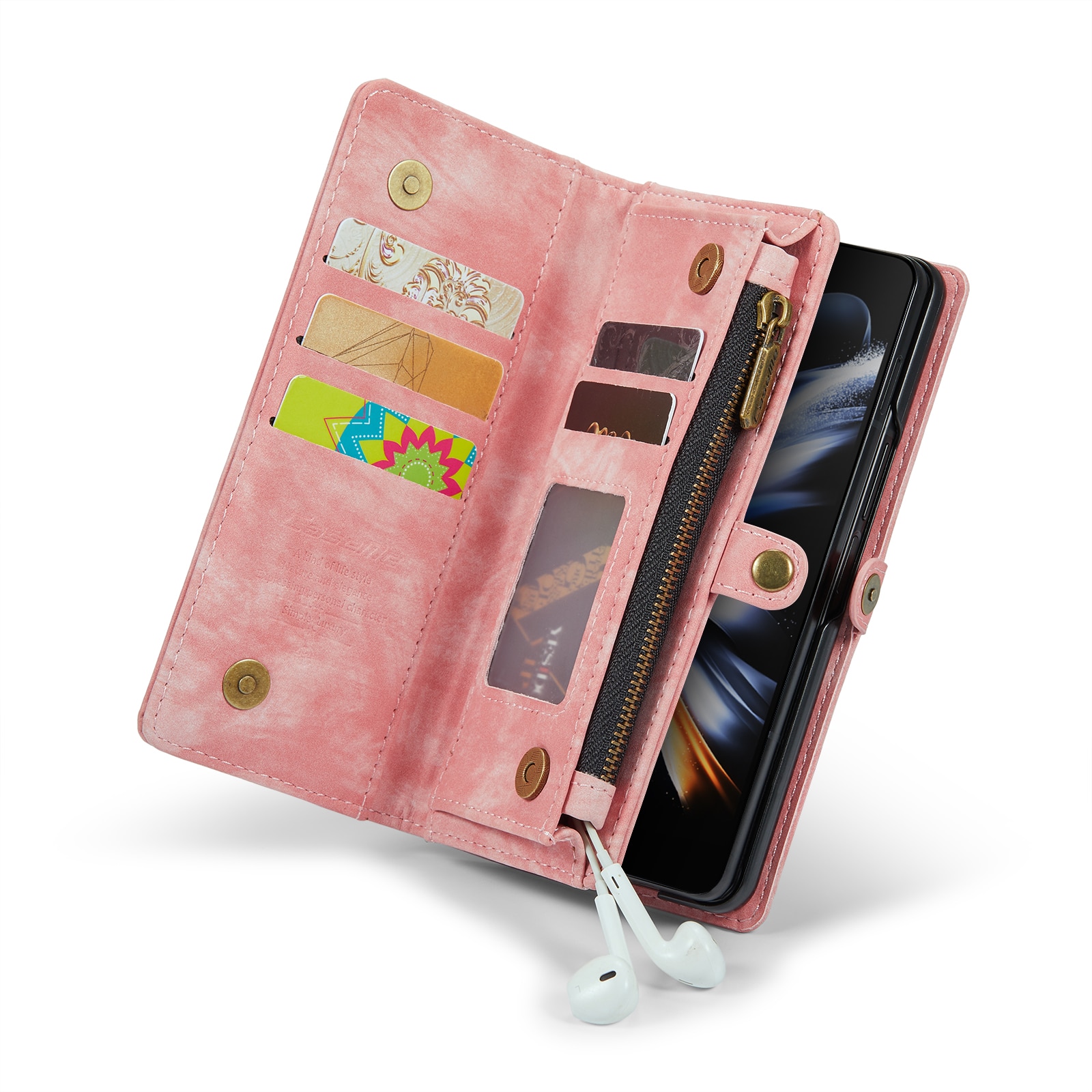 Multi-slot Suojakotelo Samsung Galaxy Z Fold 5 vaaleanpunainen