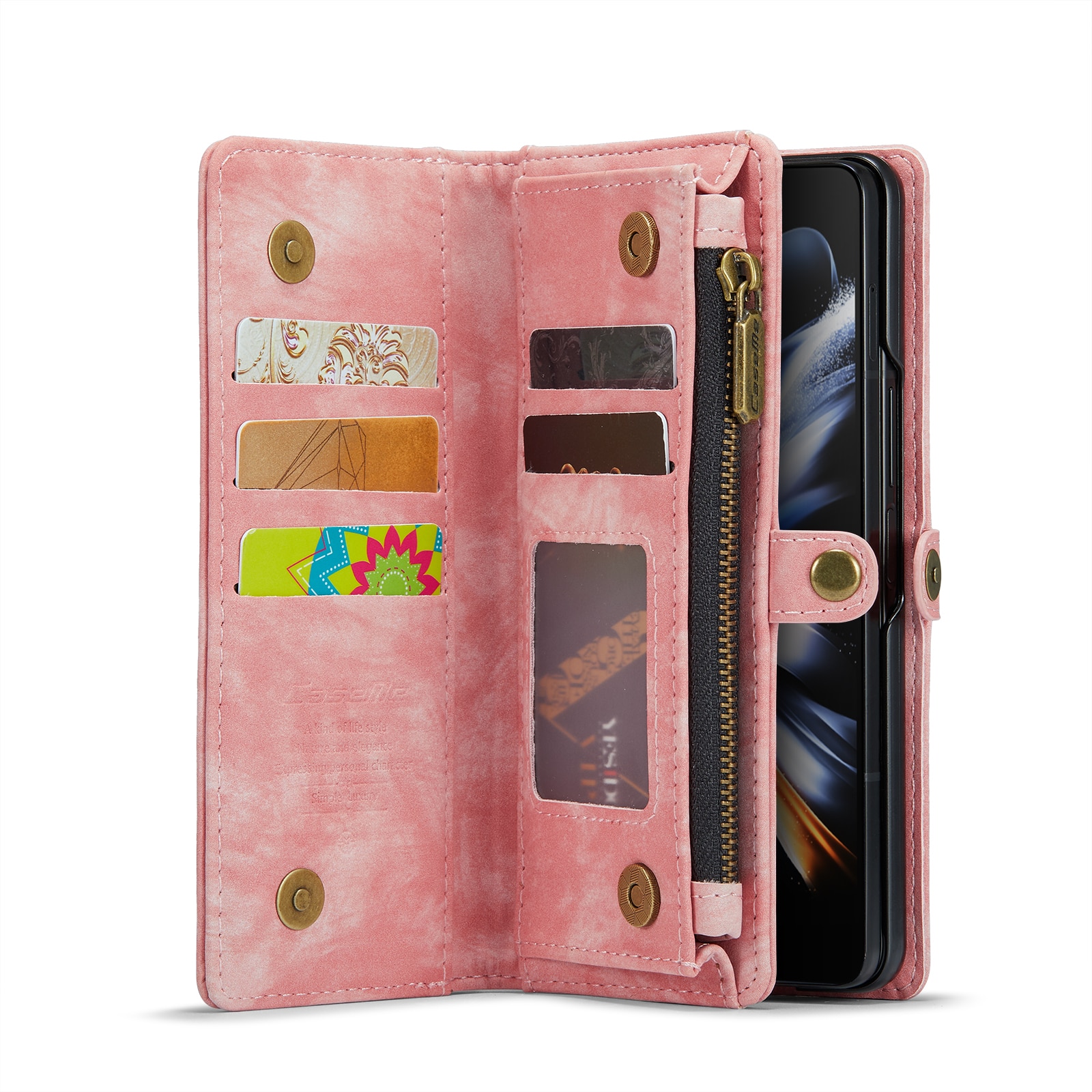 Multi-slot Suojakotelo Samsung Galaxy Z Fold 5 vaaleanpunainen