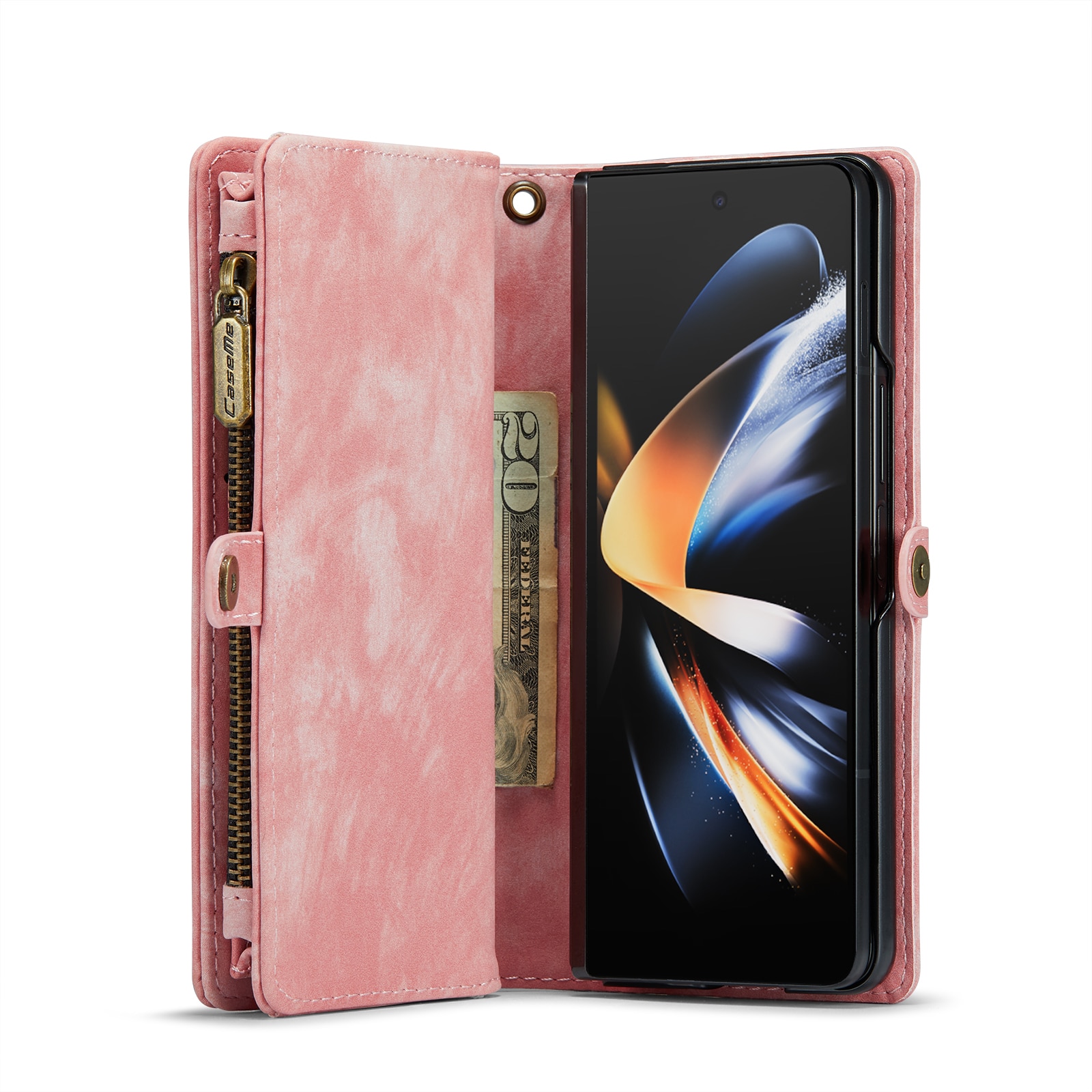 Multi-slot Suojakotelo Samsung Galaxy Z Fold 5 vaaleanpunainen