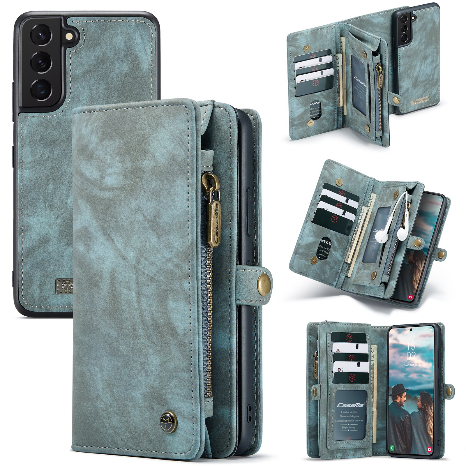 Multi-slot Suojakotelo Samsung Galaxy S22 Sininen