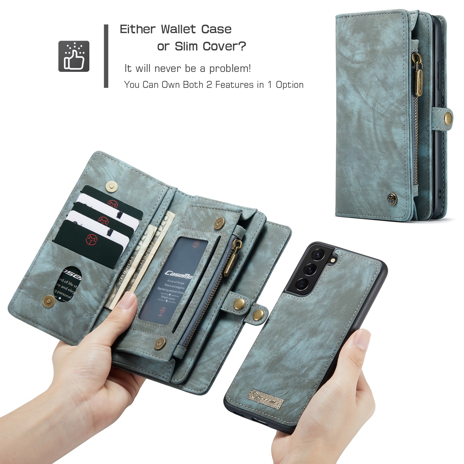 Multi-slot Suojakotelo Samsung Galaxy S22 Sininen