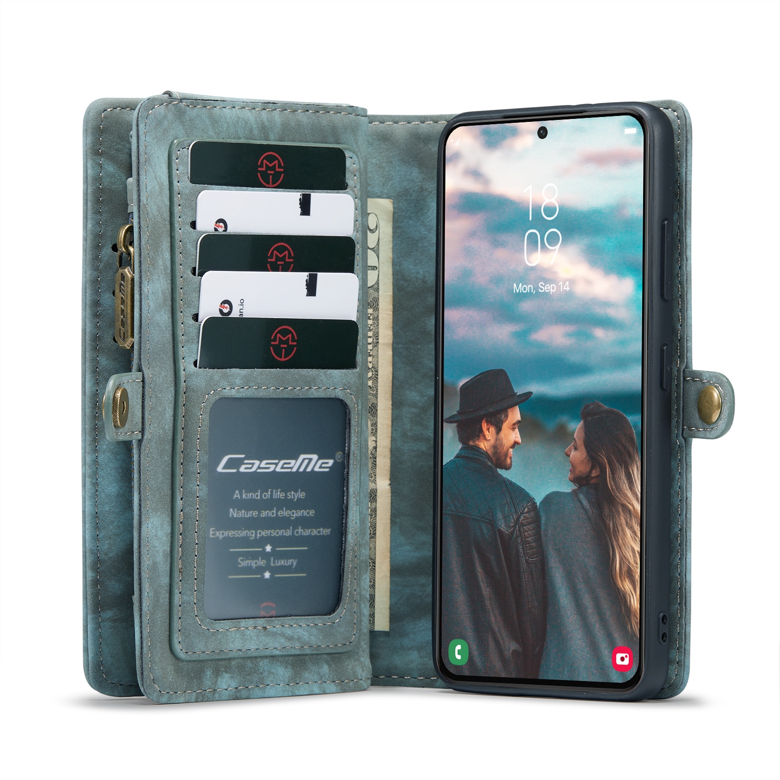 Multi-slot Suojakotelo Samsung Galaxy S22 Sininen