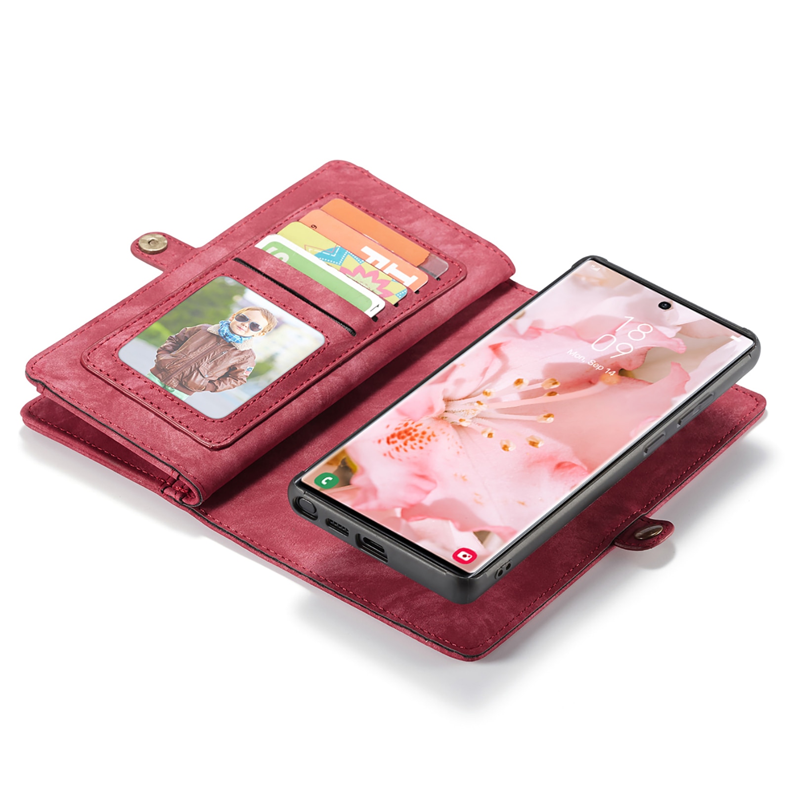 Multi-slot Suojakotelo Galaxy S22 Ultra punainen