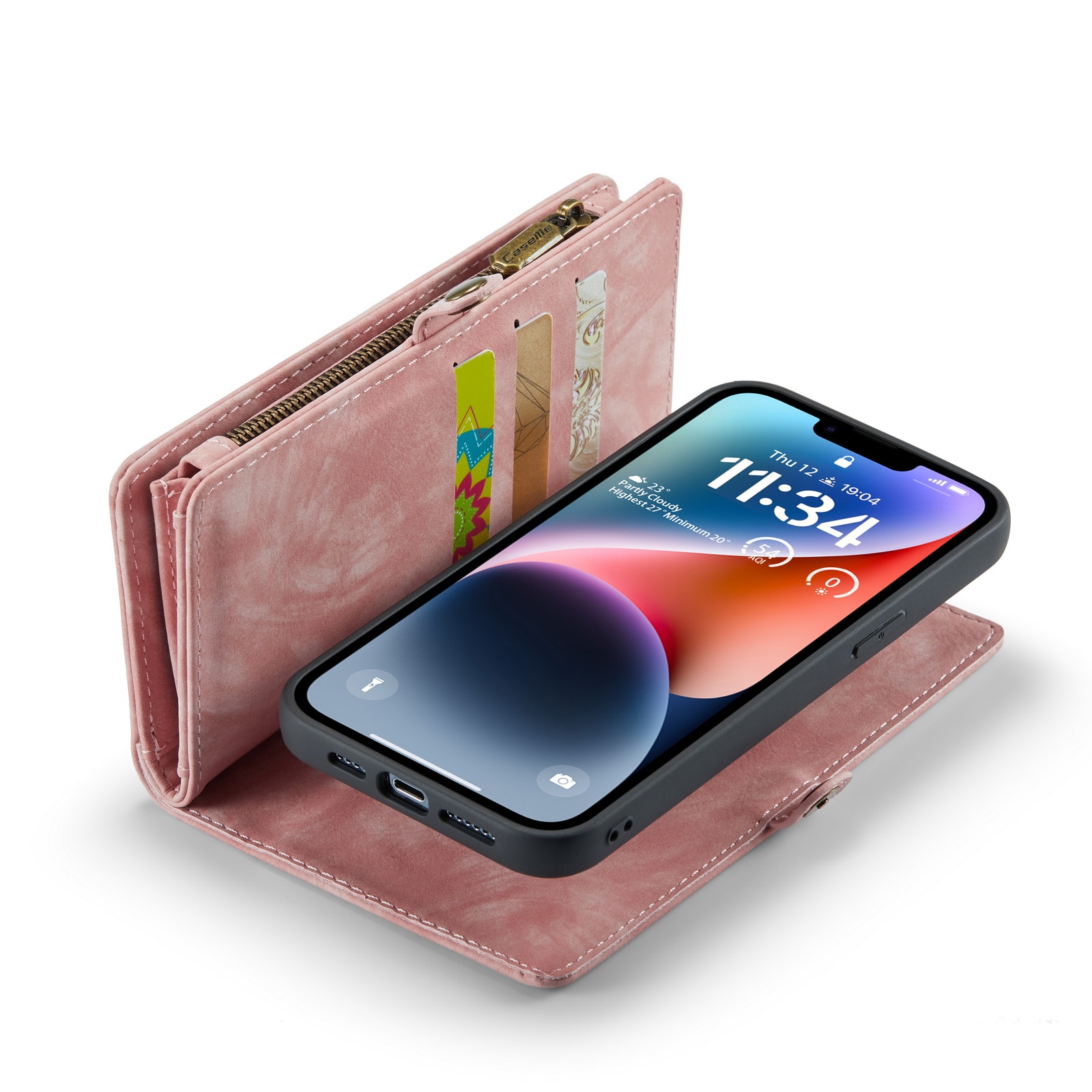 Multi-slot Suojakotelo iPhone 14 vaaleanpunainen