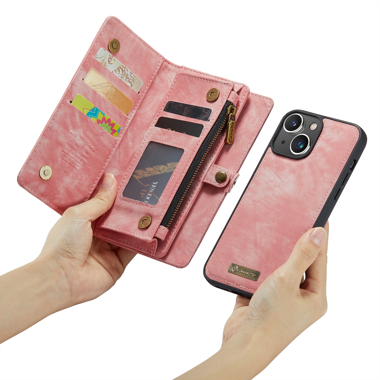 Multi-slot Suojakotelo iPhone 14 Plus vaaleanpunainen