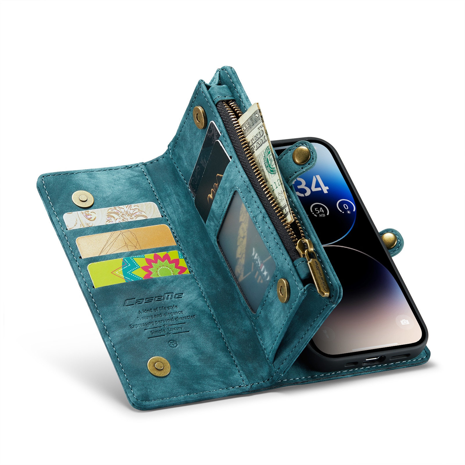 Multi-slot Suojakotelo iPhone 14 Pro Max sininen