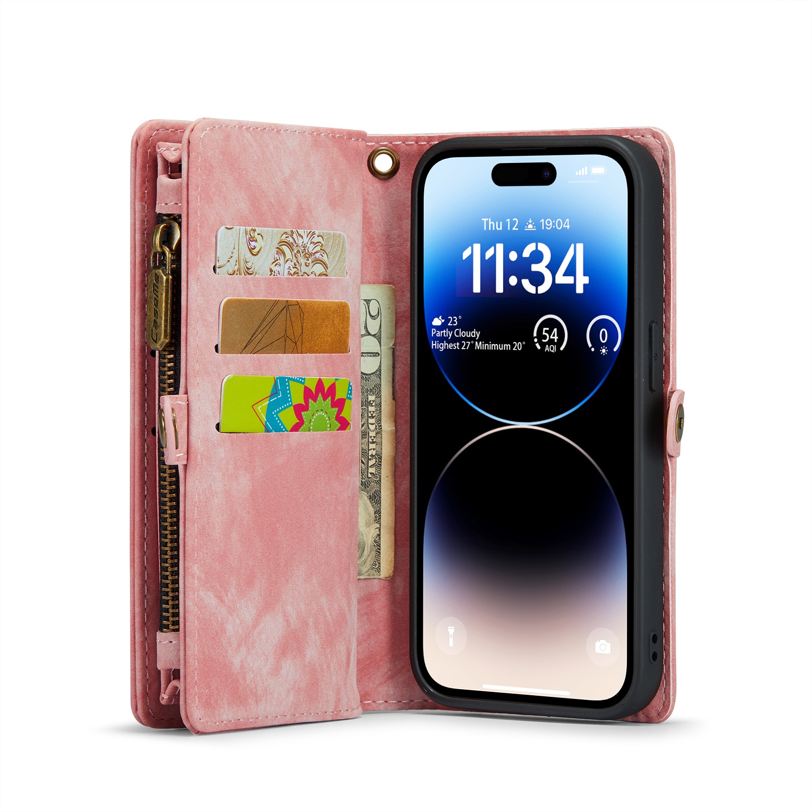 Multi-slot Suojakotelo iPhone 14 Pro Max Vaaleanpunainen