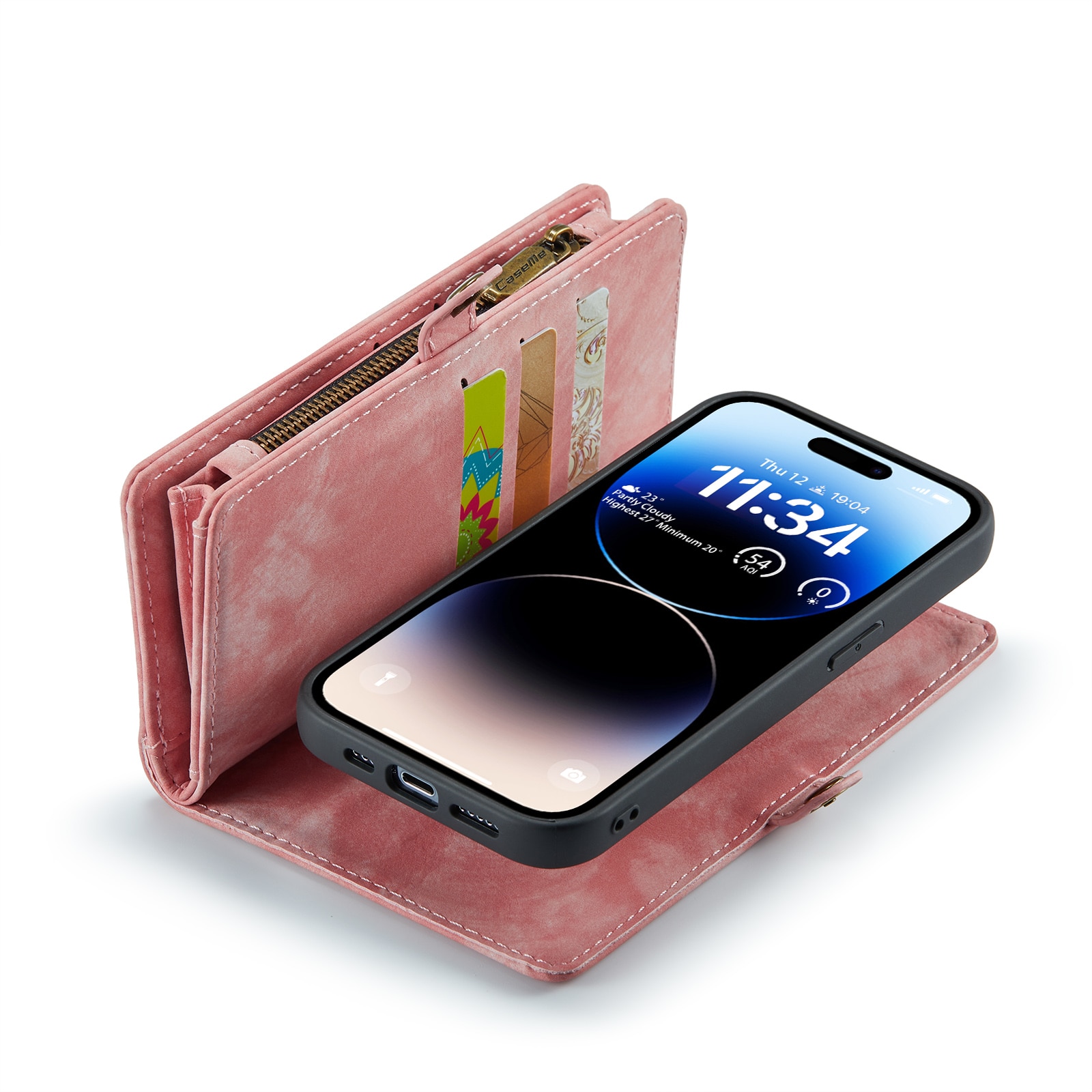 Multi-slot Suojakotelo iPhone 14 Pro vaaleanpunainen