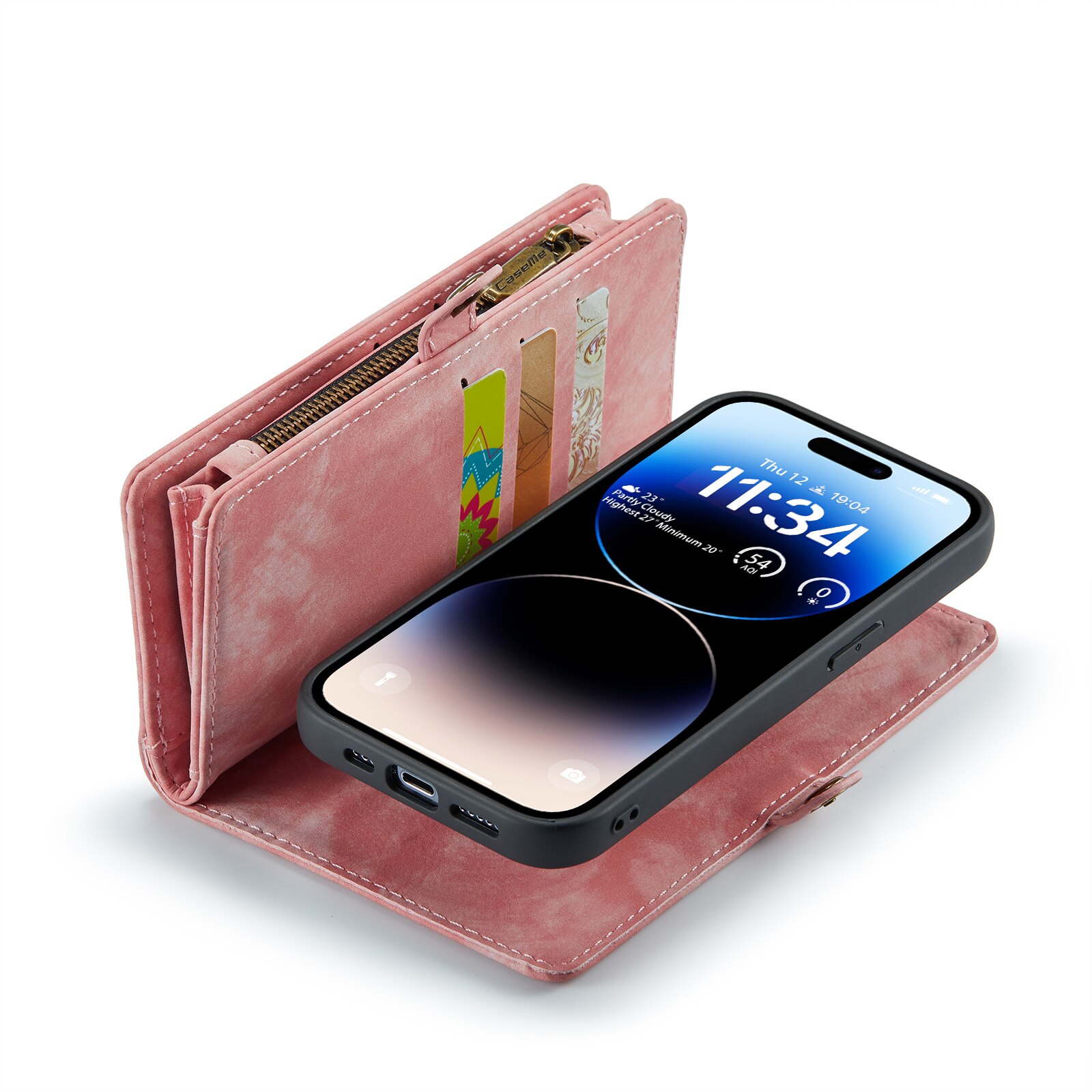 Multi-slot Suojakotelo iPhone 14 Pro Max Vaaleanpunainen