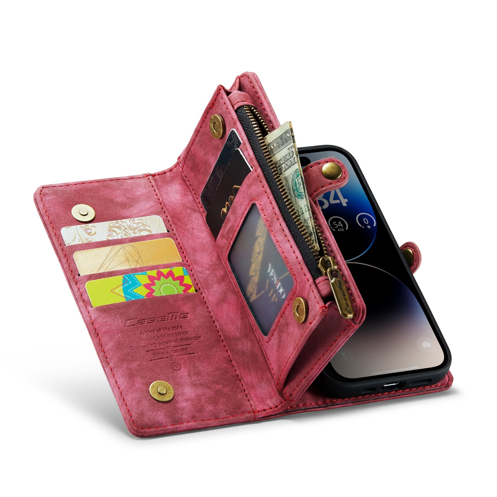 Multi-slot Suojakotelo iPhone 14 Pro Max Punainen