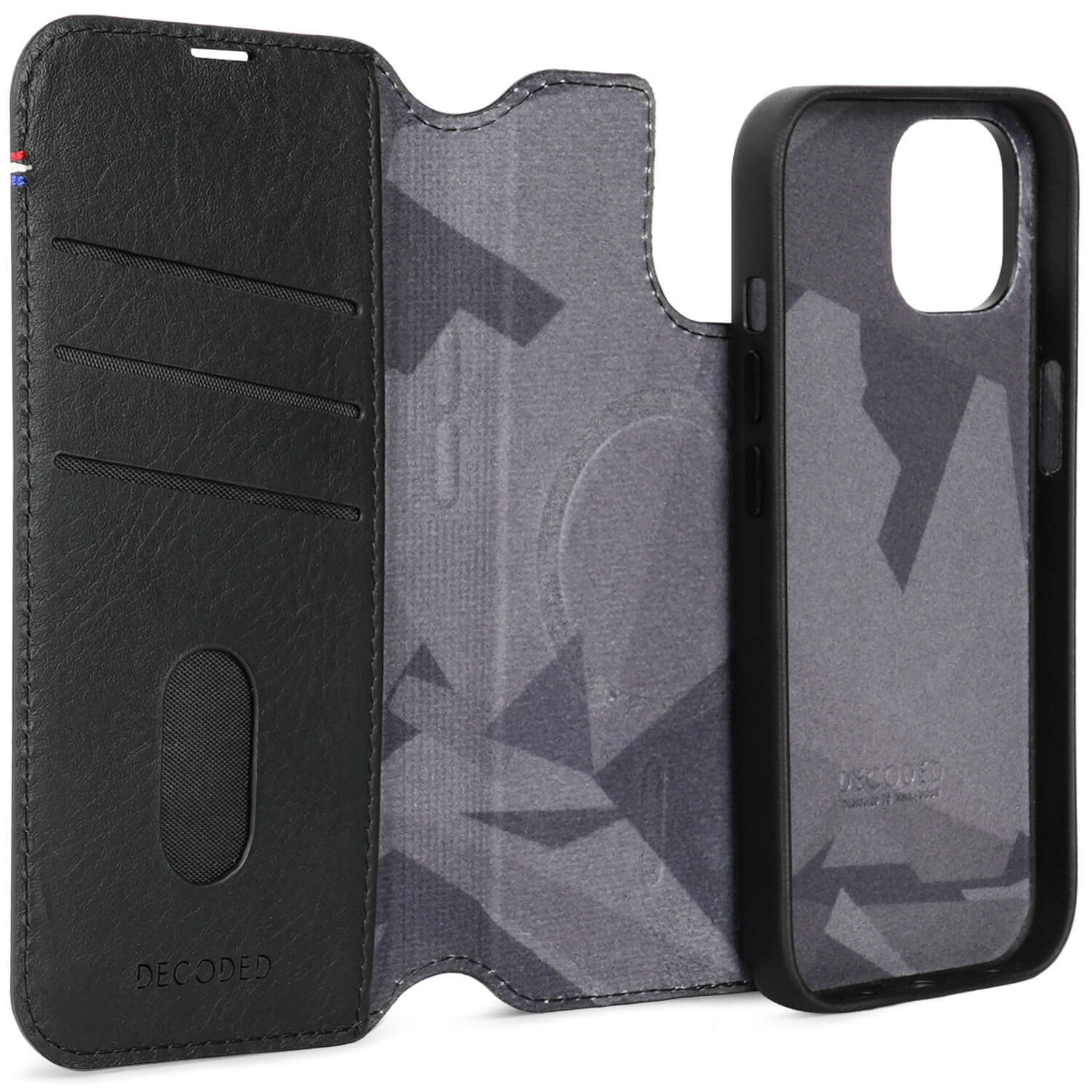 Detachable Wallet Leather iPhone 15 Black