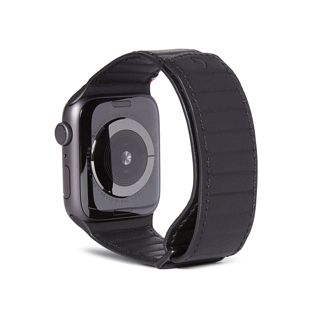 Leather Magnetic Traction Strap Apple Watch 45mm Series 8 Black