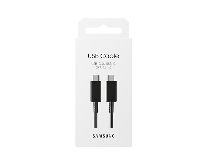 5A USB-C -> USB-C Kaapeli 1.8m musta
