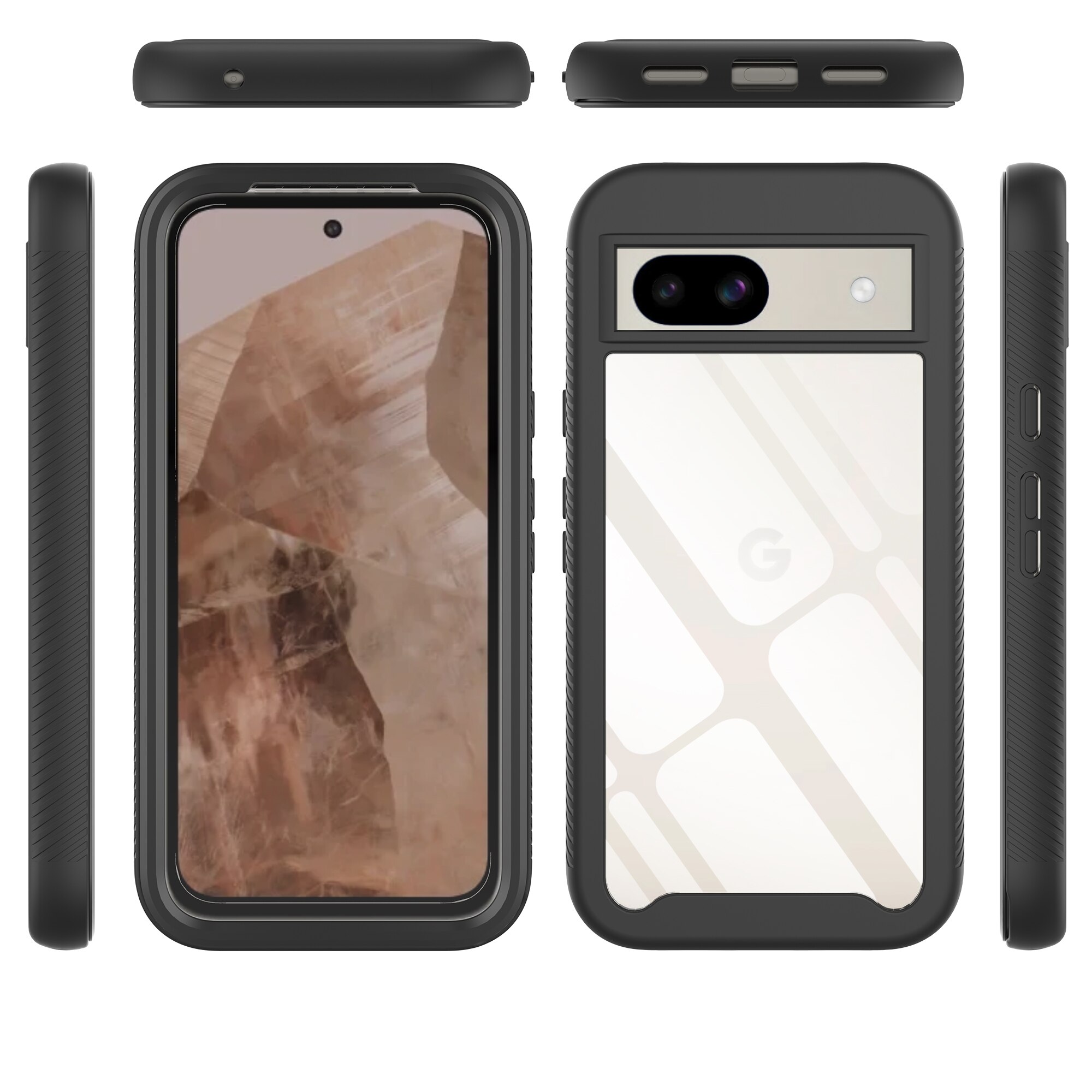 Full Protection Case Google Pixel 8a musta