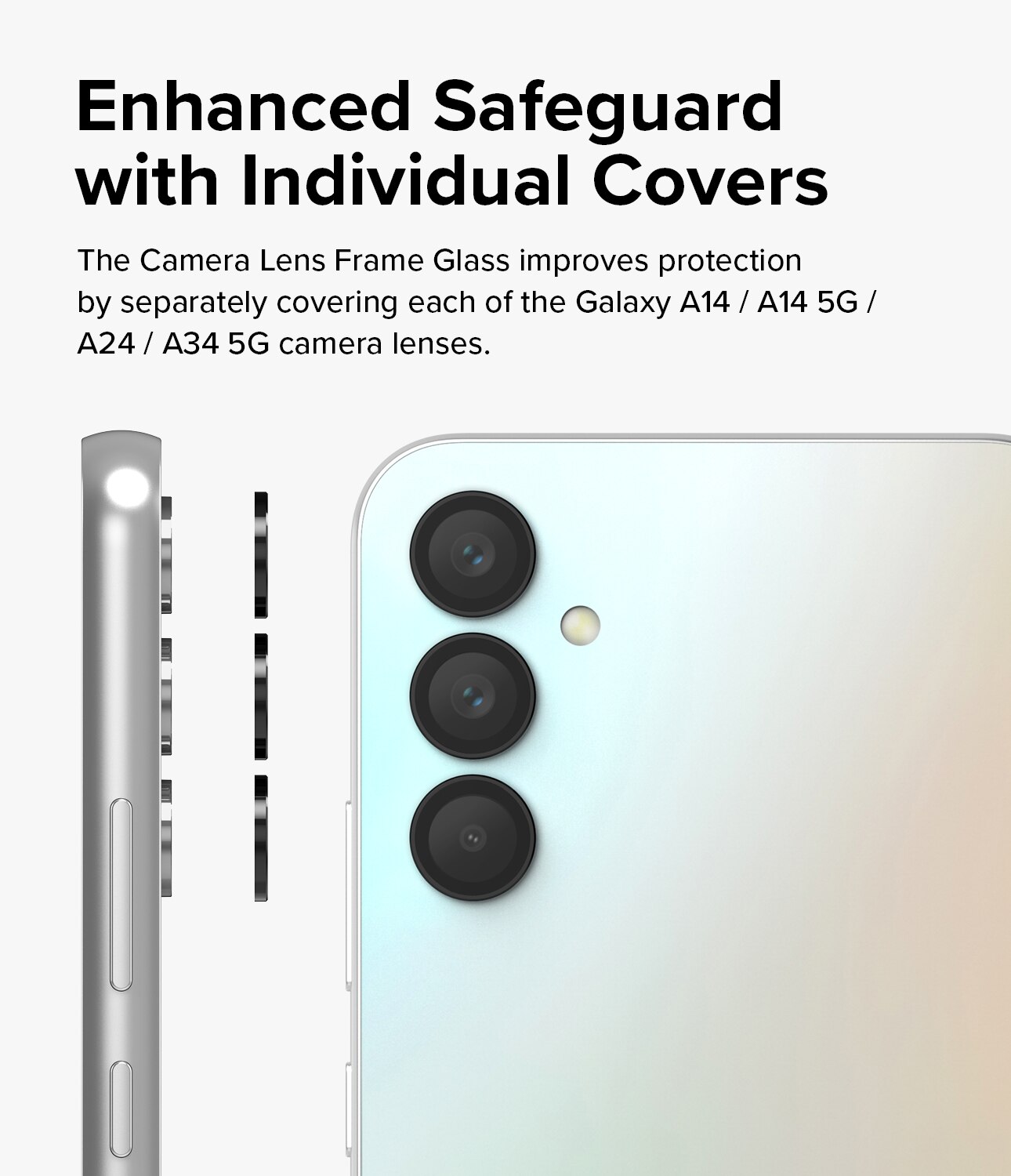 Camera Lens Frame Glass Samsung Galaxy A34 Black