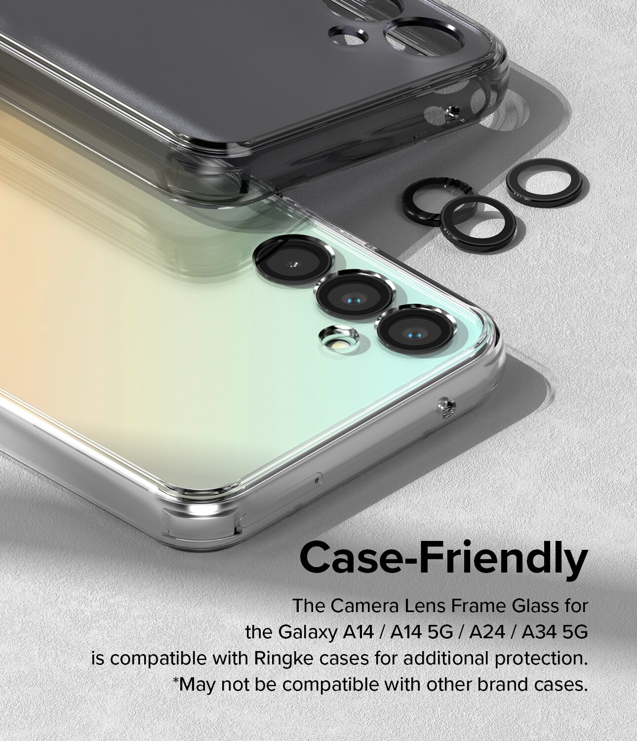 Camera Lens Frame Glass Samsung Galaxy A14 Black