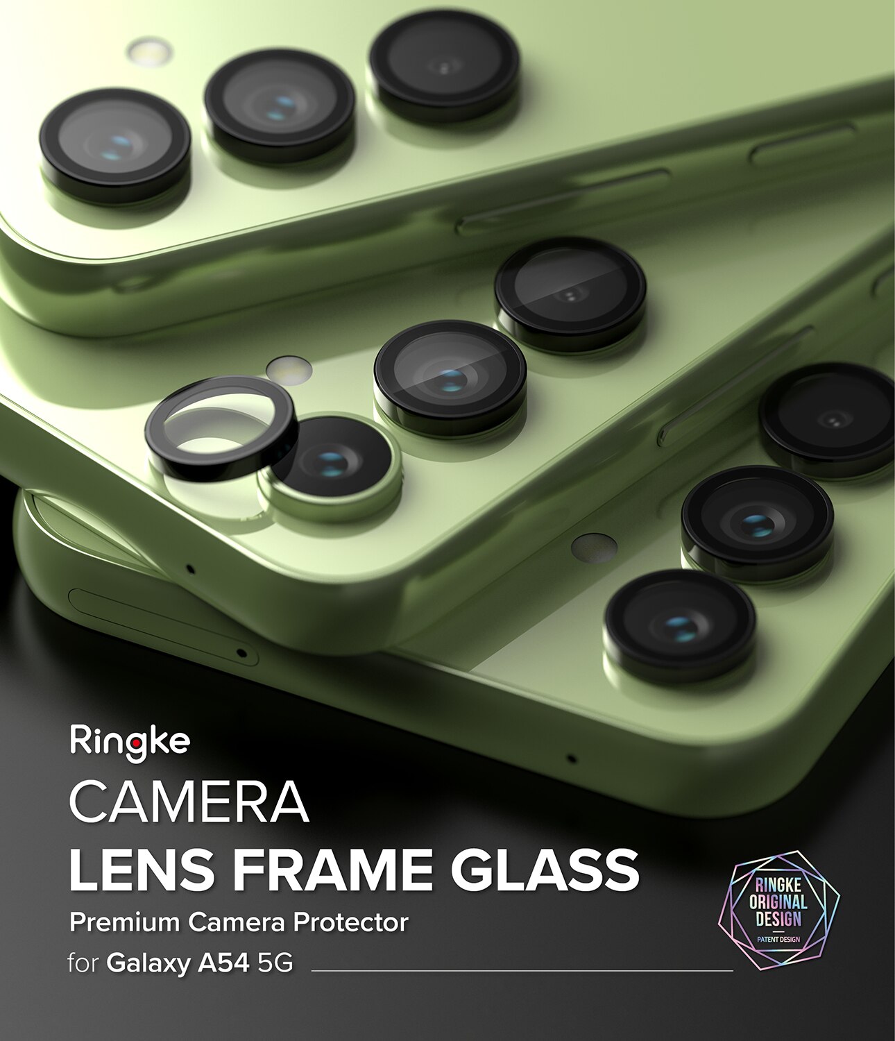 Camera Lens Frame Glass Samsung Galaxy A54 Musta