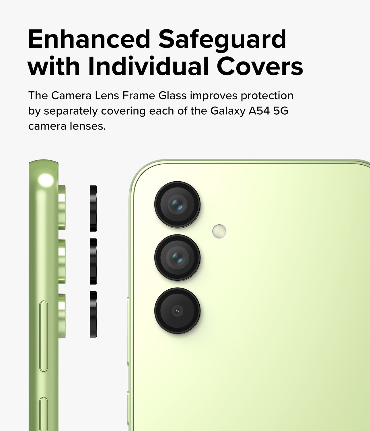 Camera Lens Frame Glass Samsung Galaxy A54 Musta
