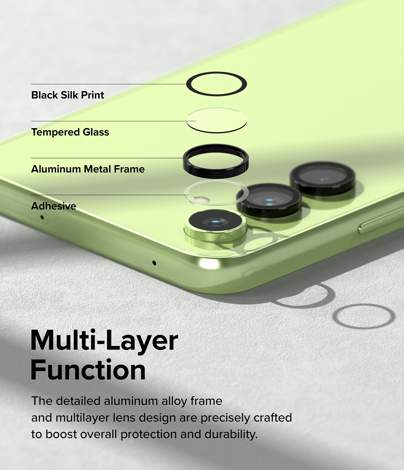 Camera Lens Frame Glass Samsung Galaxy A54 Musta