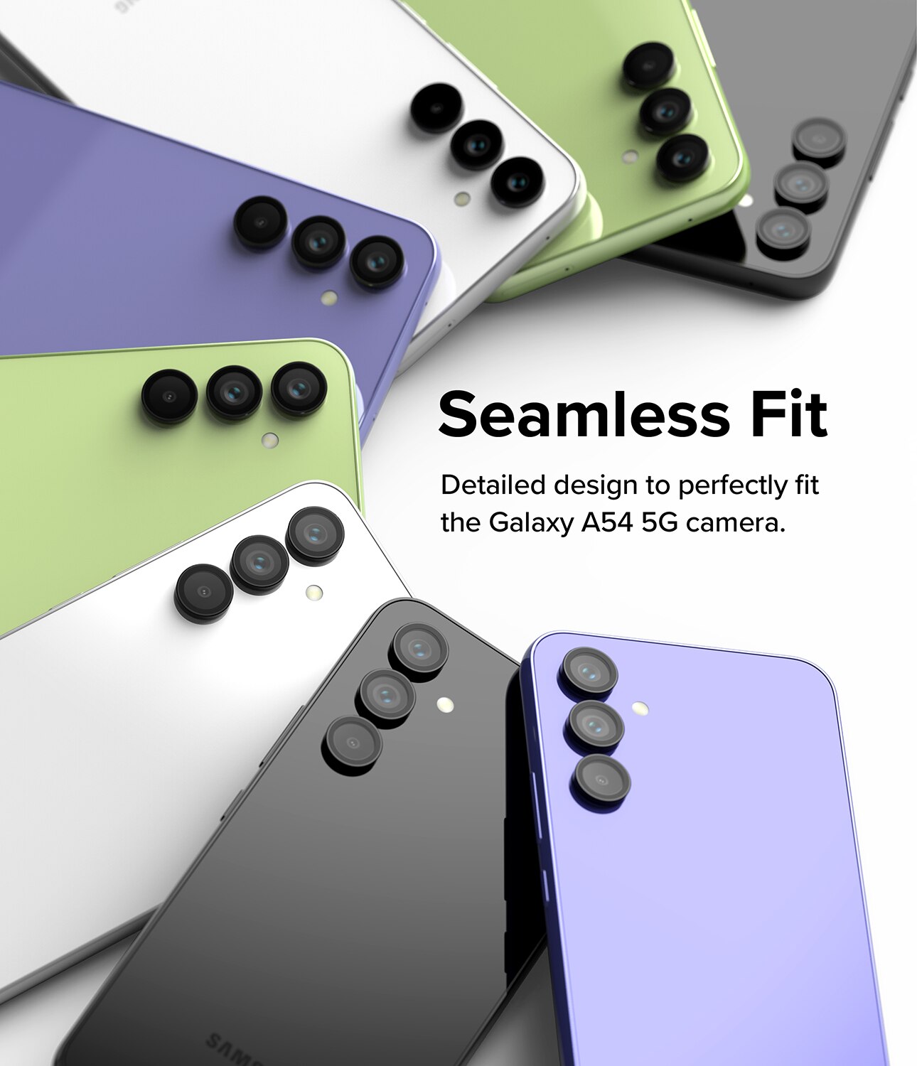 Camera Lens Frame Glass Samsung Galaxy A54 Musta