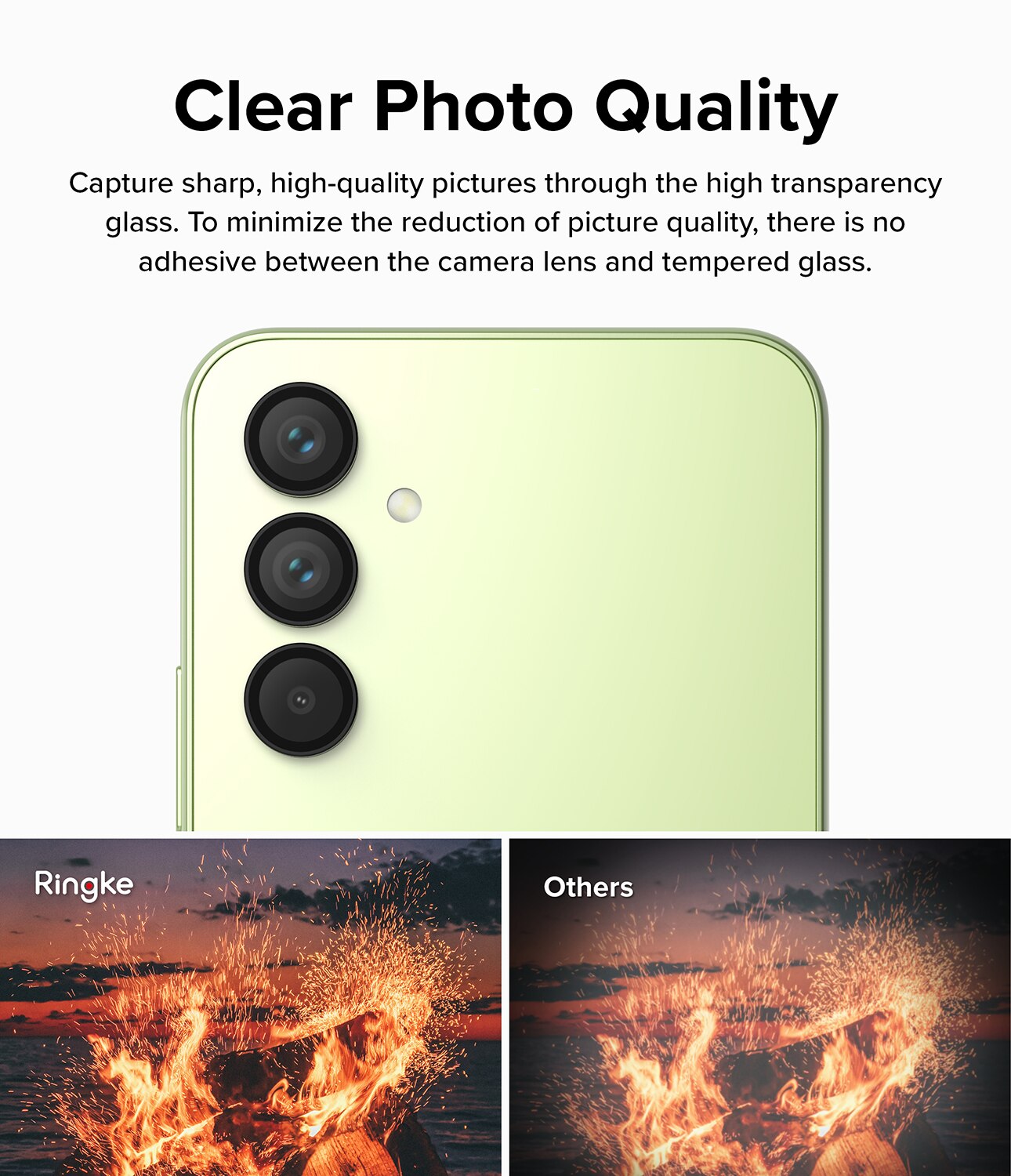 Camera Lens Frame Glass Samsung Galaxy A54 Musta