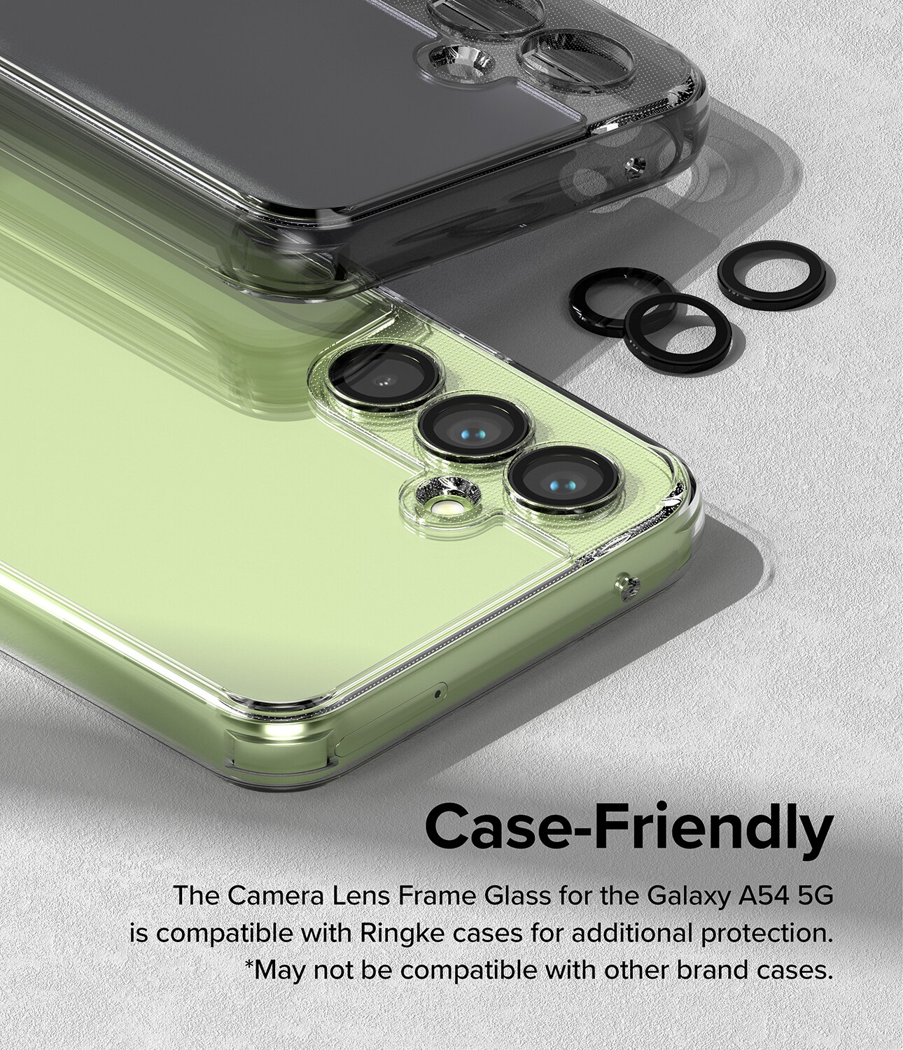 Camera Lens Frame Glass Samsung Galaxy A54 Musta