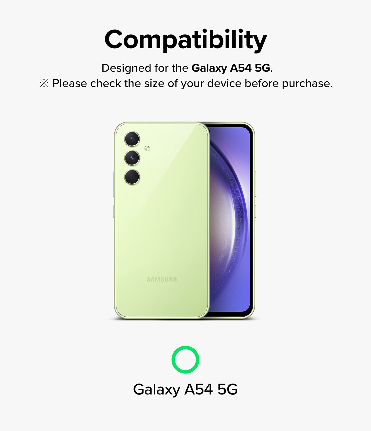 Camera Lens Frame Glass Samsung Galaxy A54 Musta