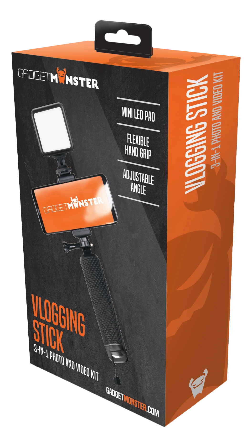 Selfietikku LED-valaistuksella musta