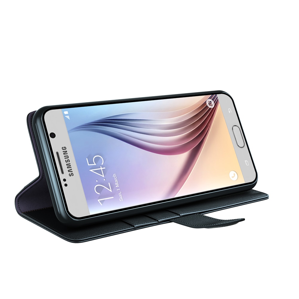 Aito Nahkakotelo Samsung Galaxy S6 Edge Plus musta