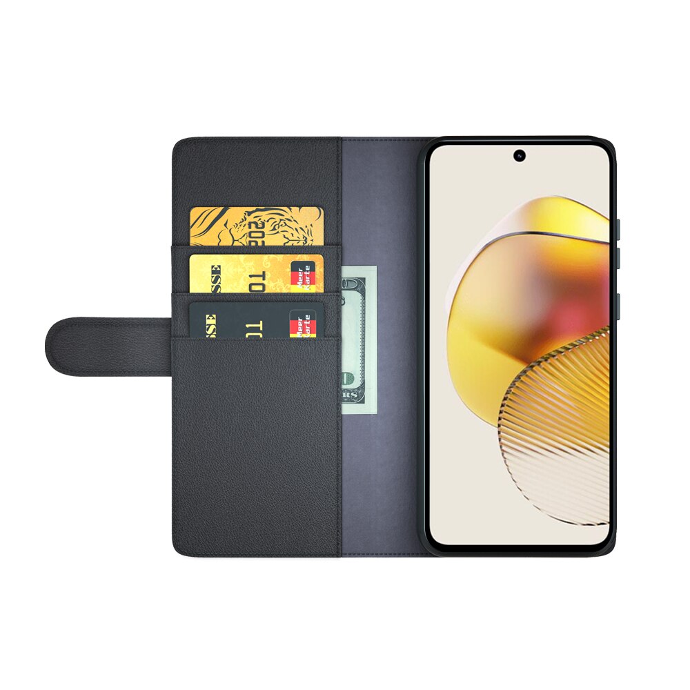 Aito Nahkakotelo Motorola Moto G73 Musta