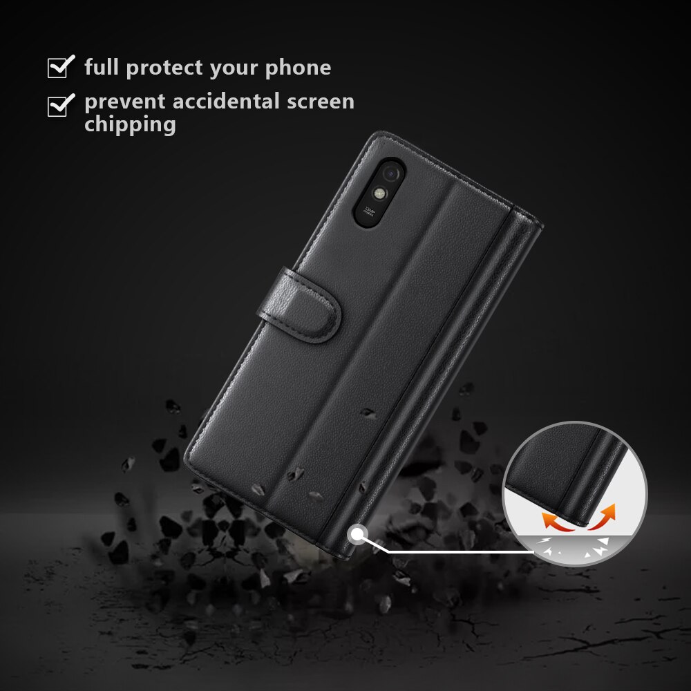 Aito Nahkakotelo Xiaomi Redmi 9AT Musta