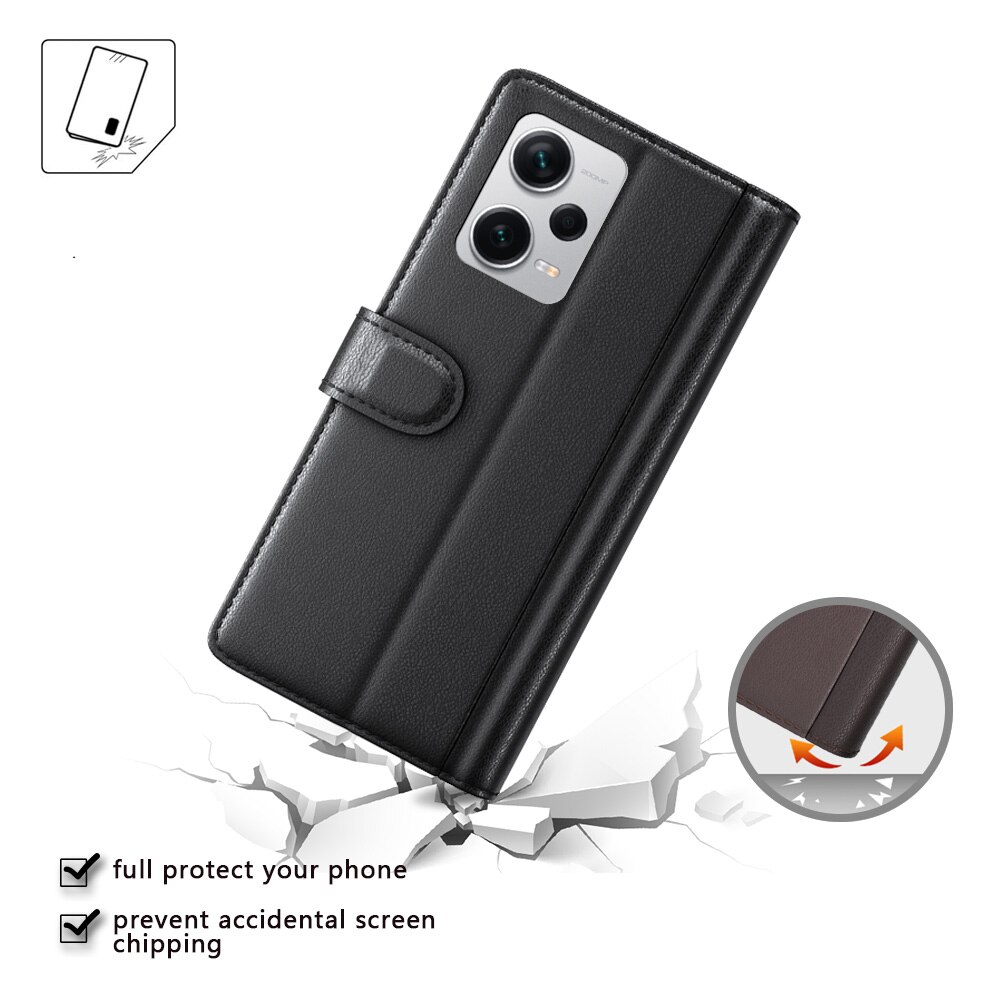 Aito Nahkakotelo Xiaomi Redmi Note 12 Pro Plus Musta