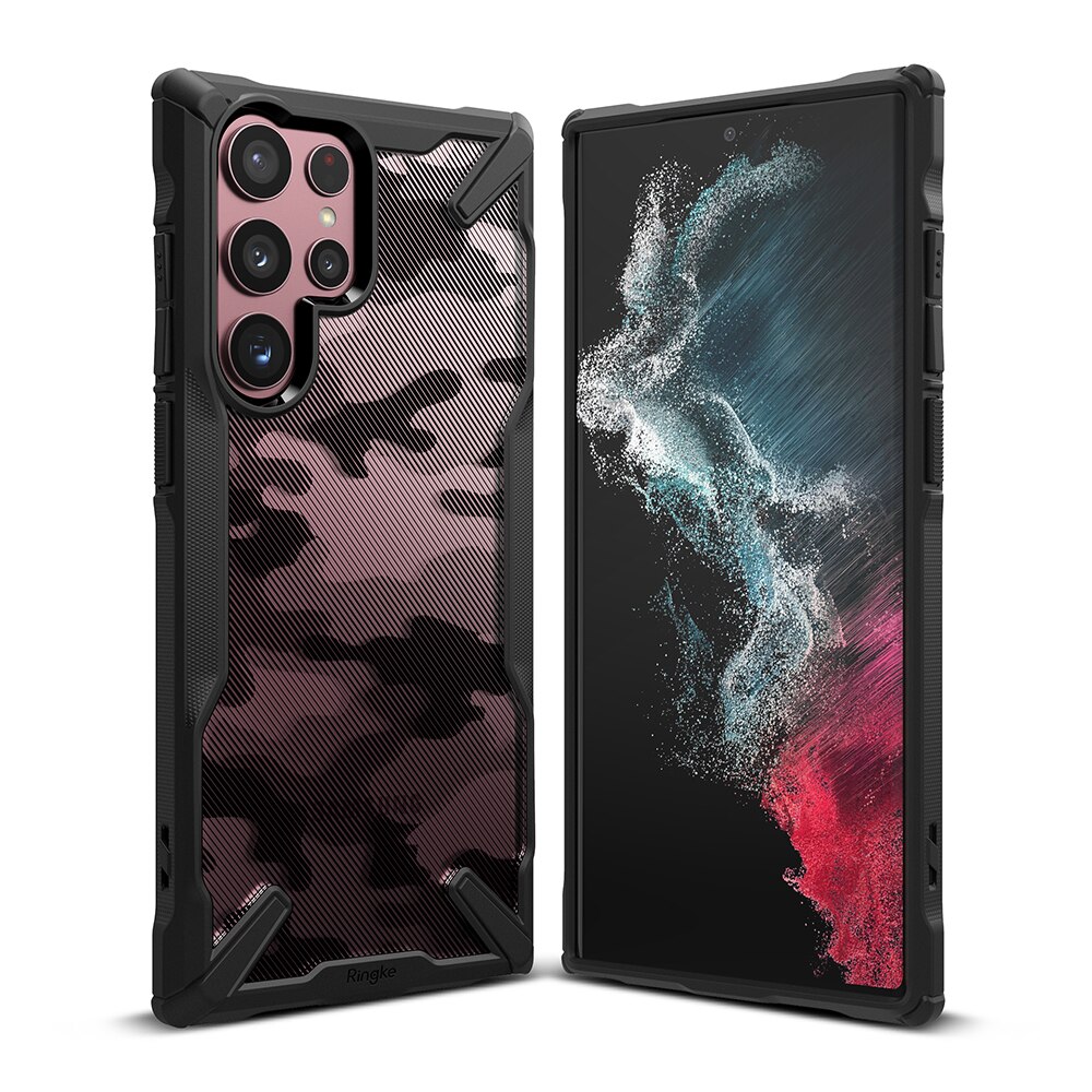 Fusion X Design Case Galaxy S22 Ultra Camo Black