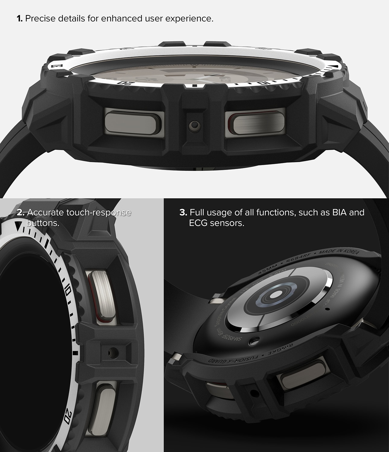 Fusion X Kuori Samsung Galaxy Watch 5 Pro 45mm White (Black Index)