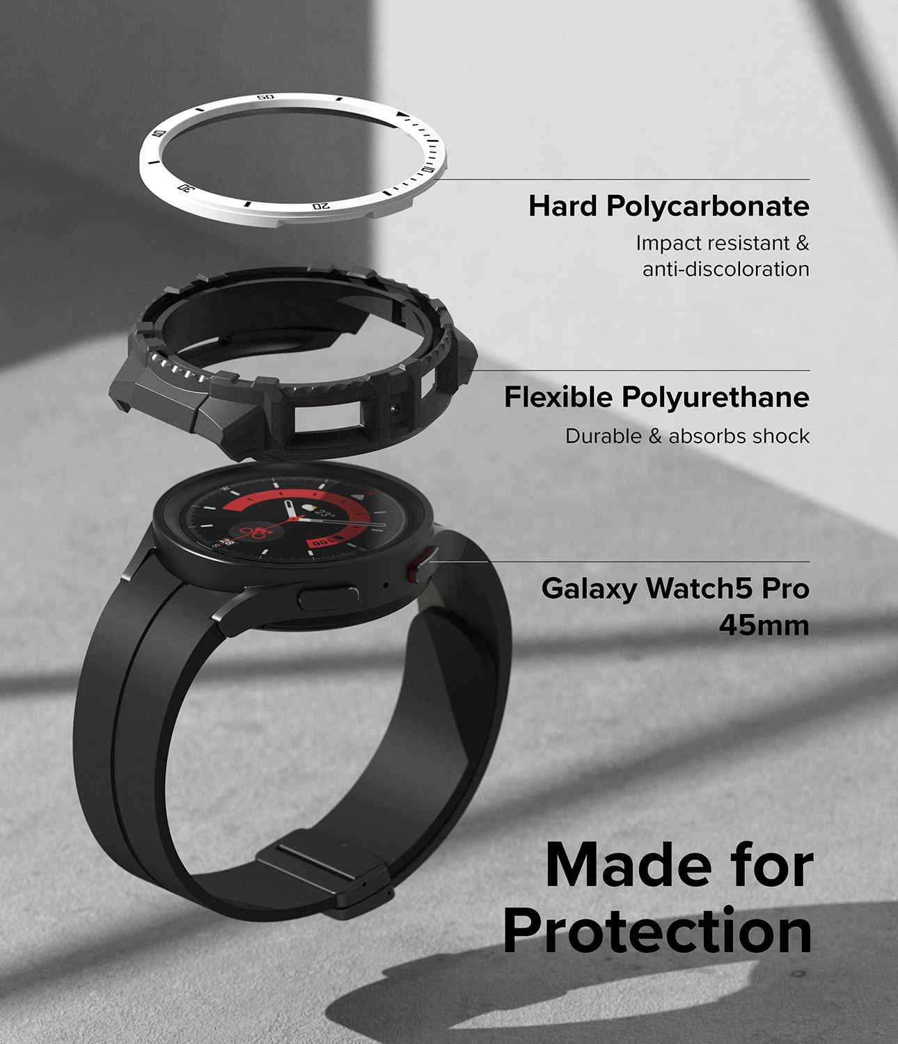 Fusion X Kuori Samsung Galaxy Watch 5 Pro 45mm White (Black Index)