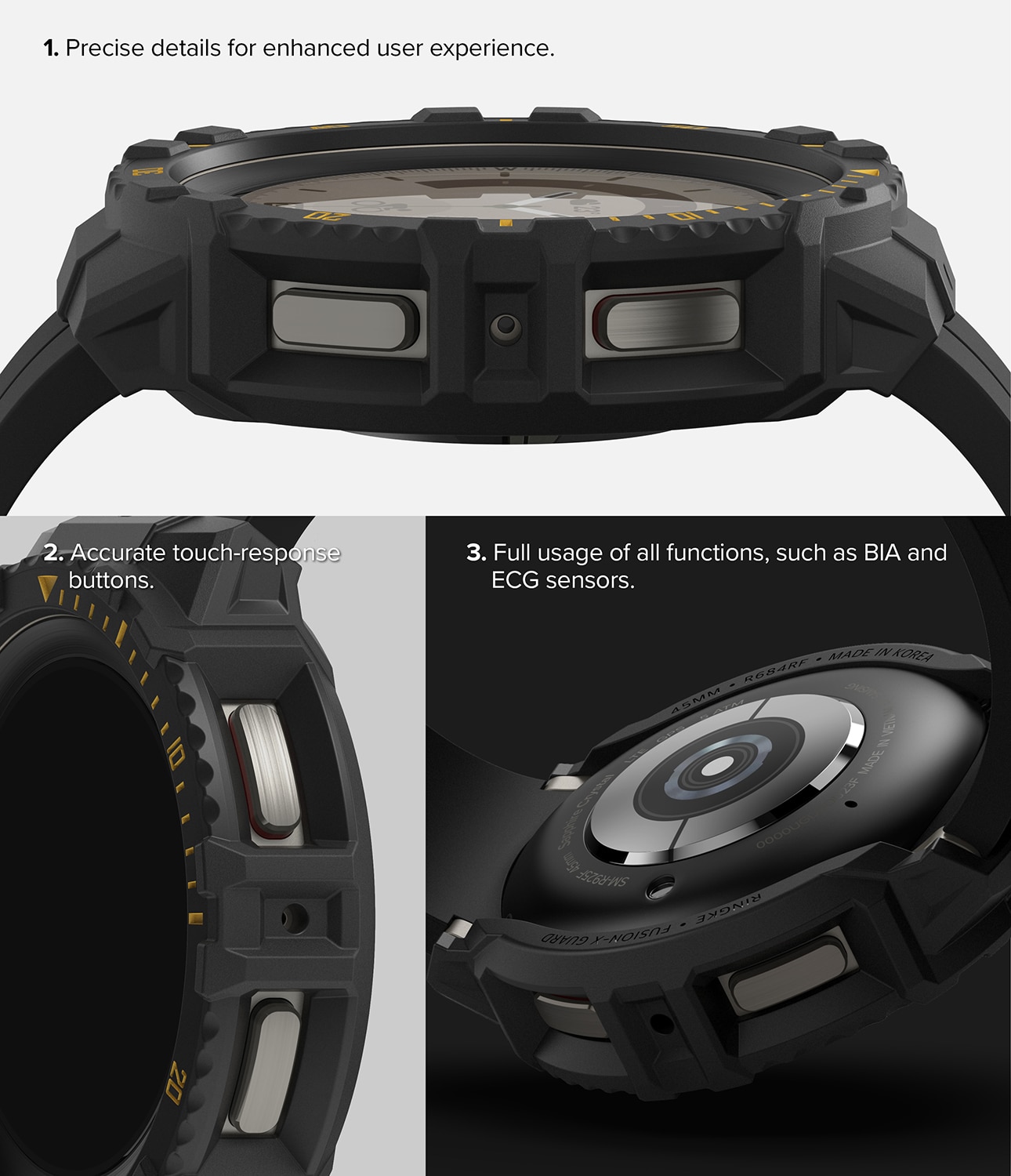 Fusion X Kuori Samsung Galaxy Watch 5 Pro 45mm Black (Yellow Index)