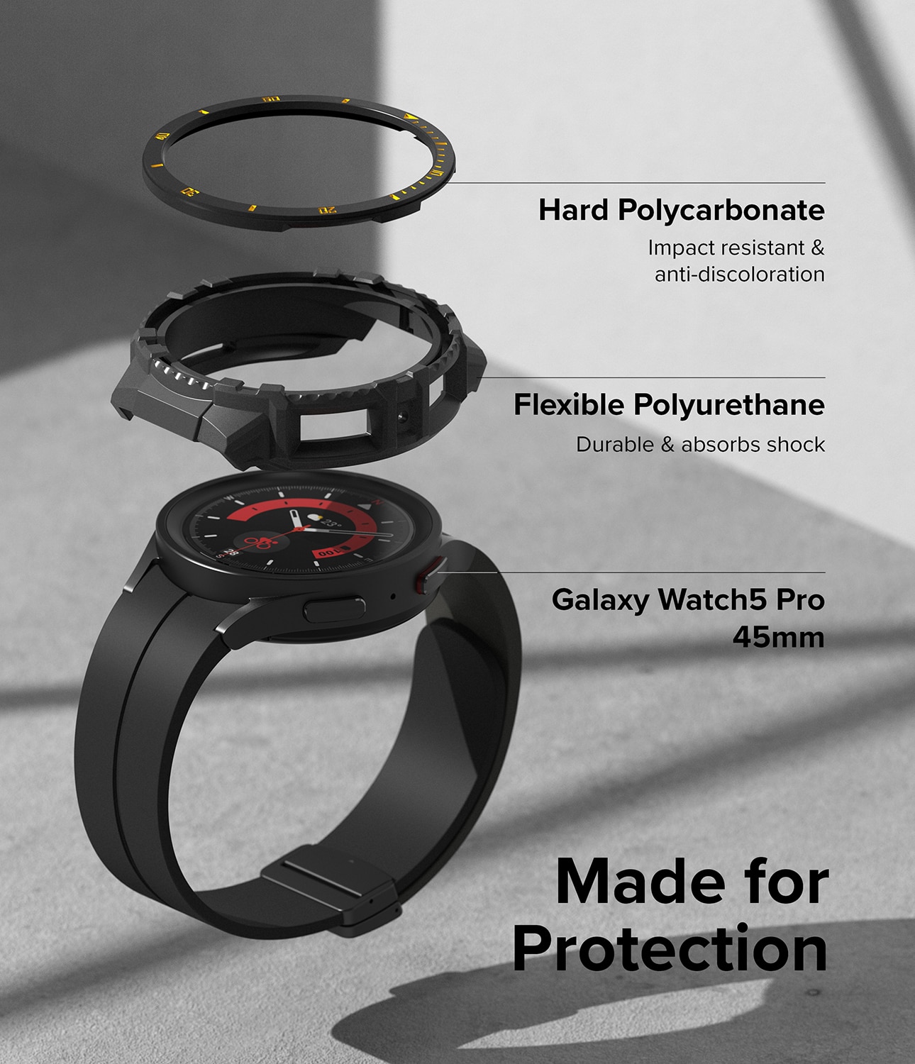 Fusion X Kuori Samsung Galaxy Watch 5 Pro 45mm Black (Yellow Index)