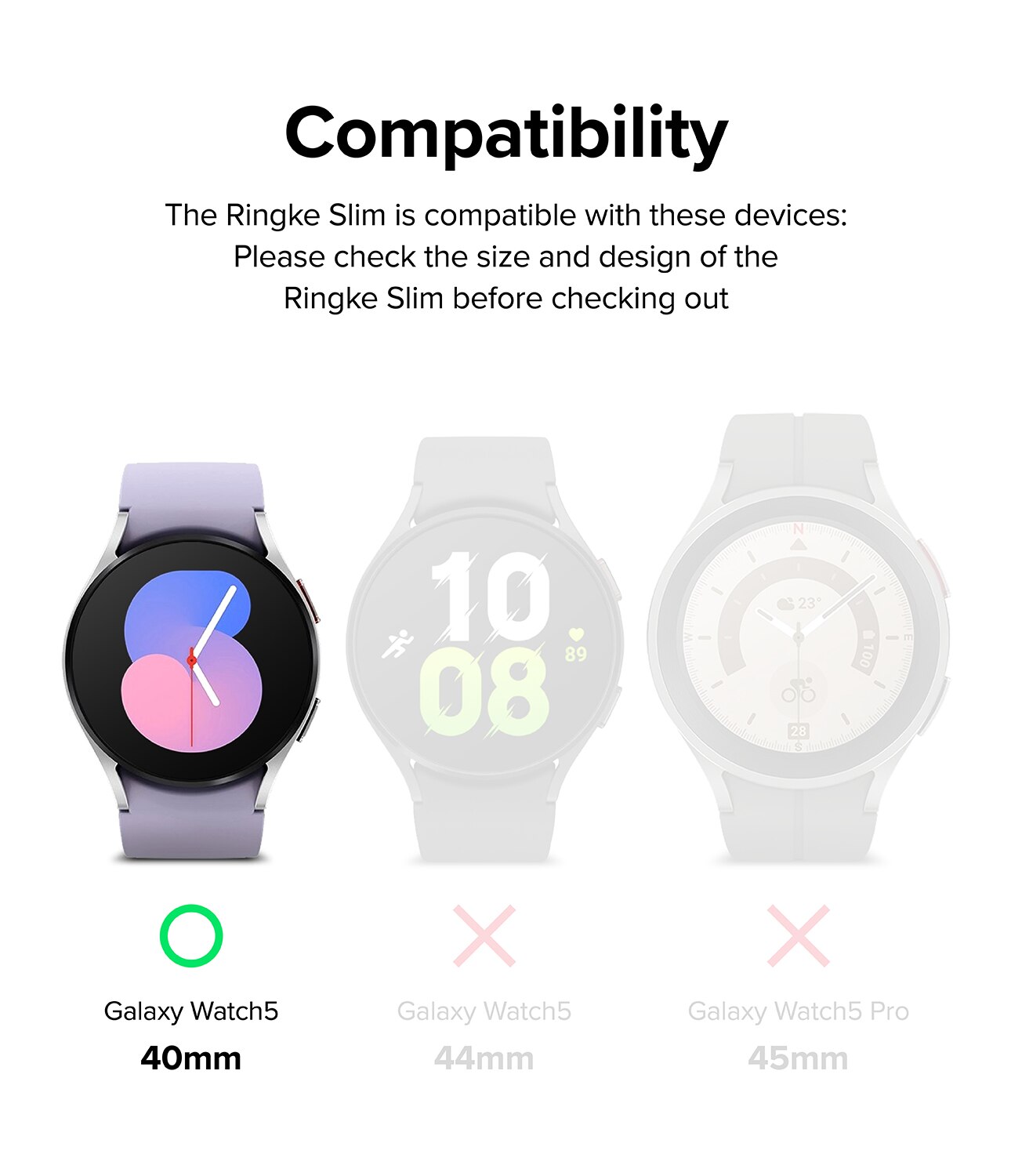 Slim Case (2-pack) Samsung Galaxy Watch 5 40mm Monivärinen/kuvioitu