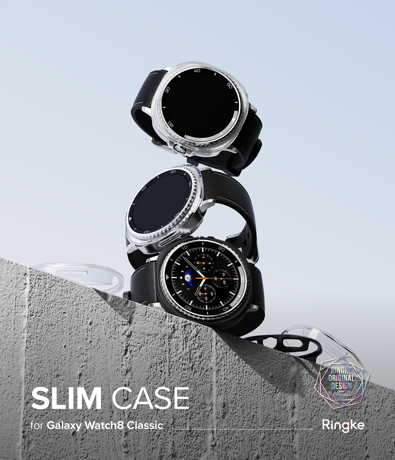 Slim Case (2-pack) Samsung Galaxy Watch 8 Classic Matte Black & Clear
