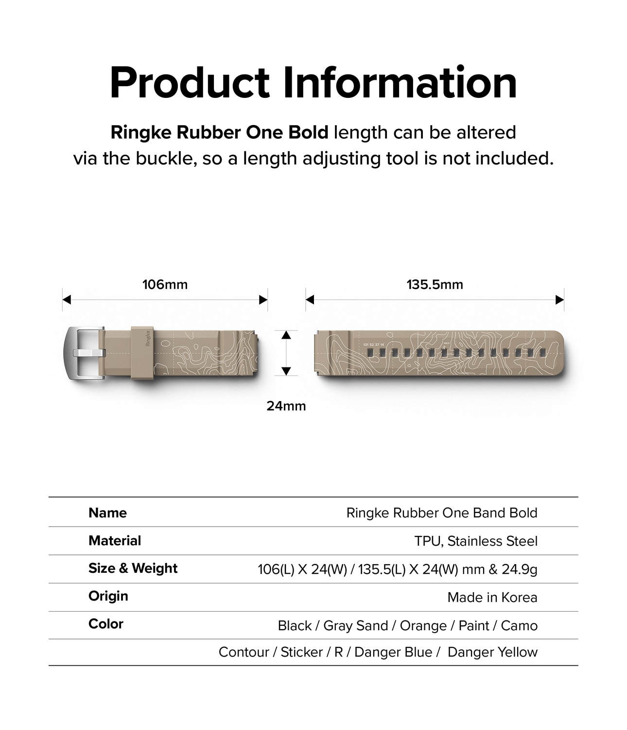 Rubber One Bold Band 20mm Lug Width Contour