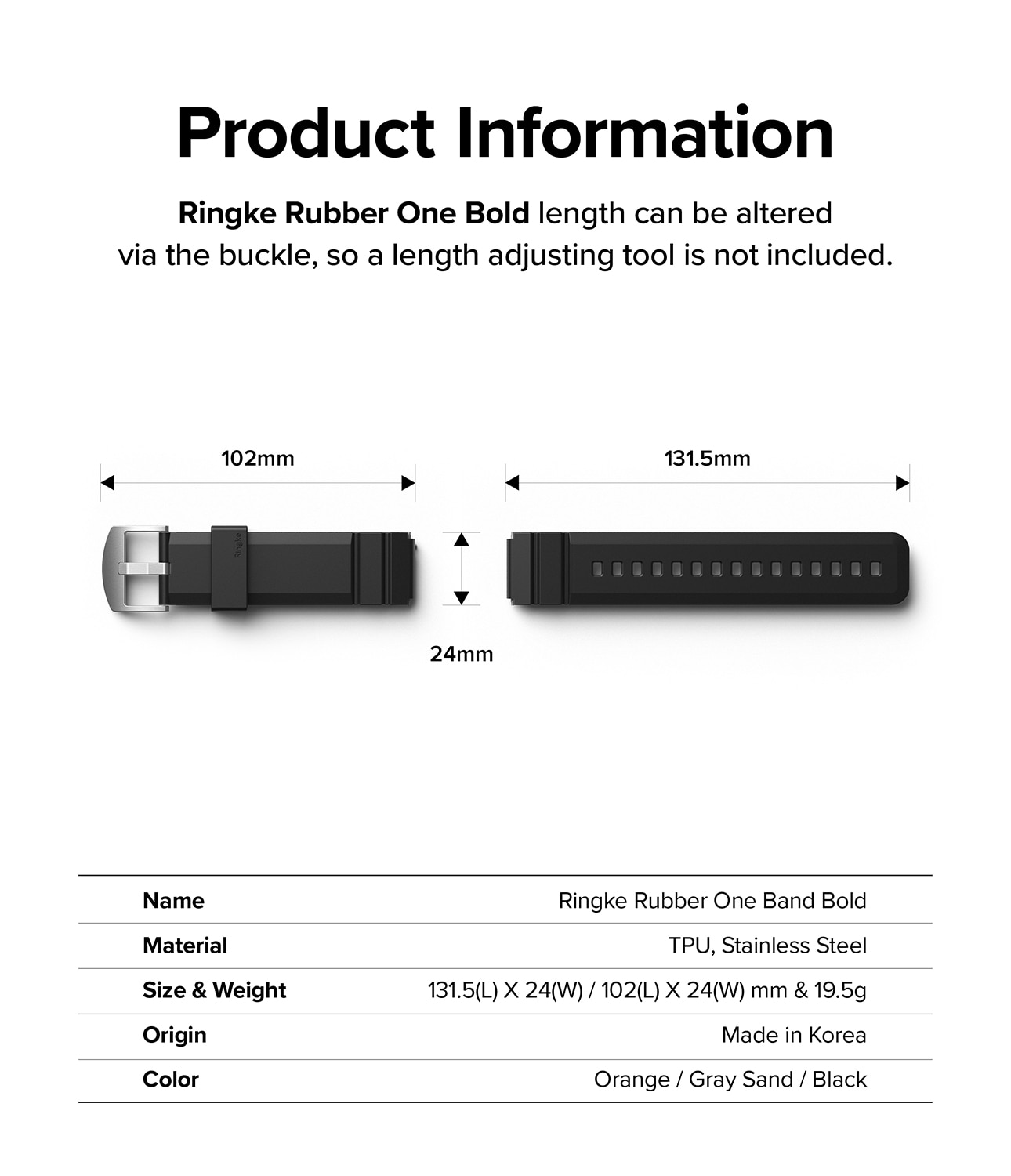 Rubber One Bold Band Samsung Galaxy Watch 4 Classic 46mm Black