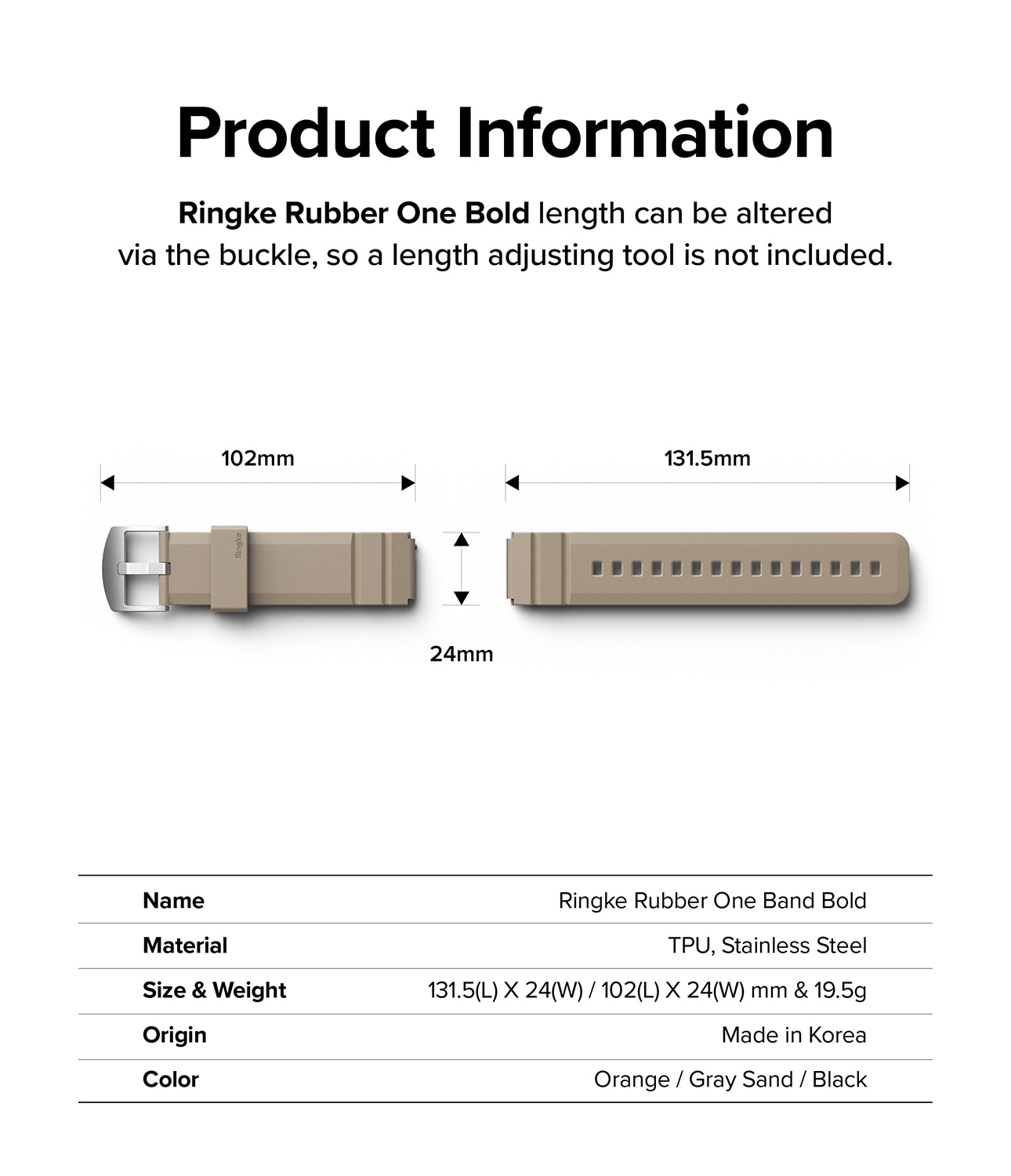 Rubber One Bold Band Suunto 3 Fitness Gray Sand