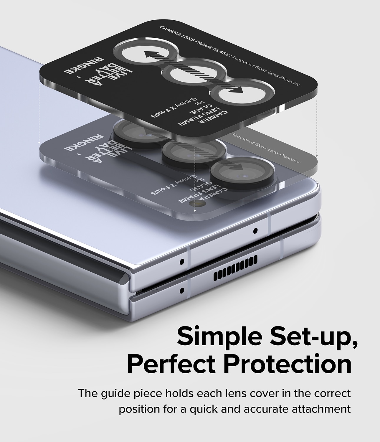 Camera Lens Frame Glass Samsung Galaxy Z Fold 5 Musta